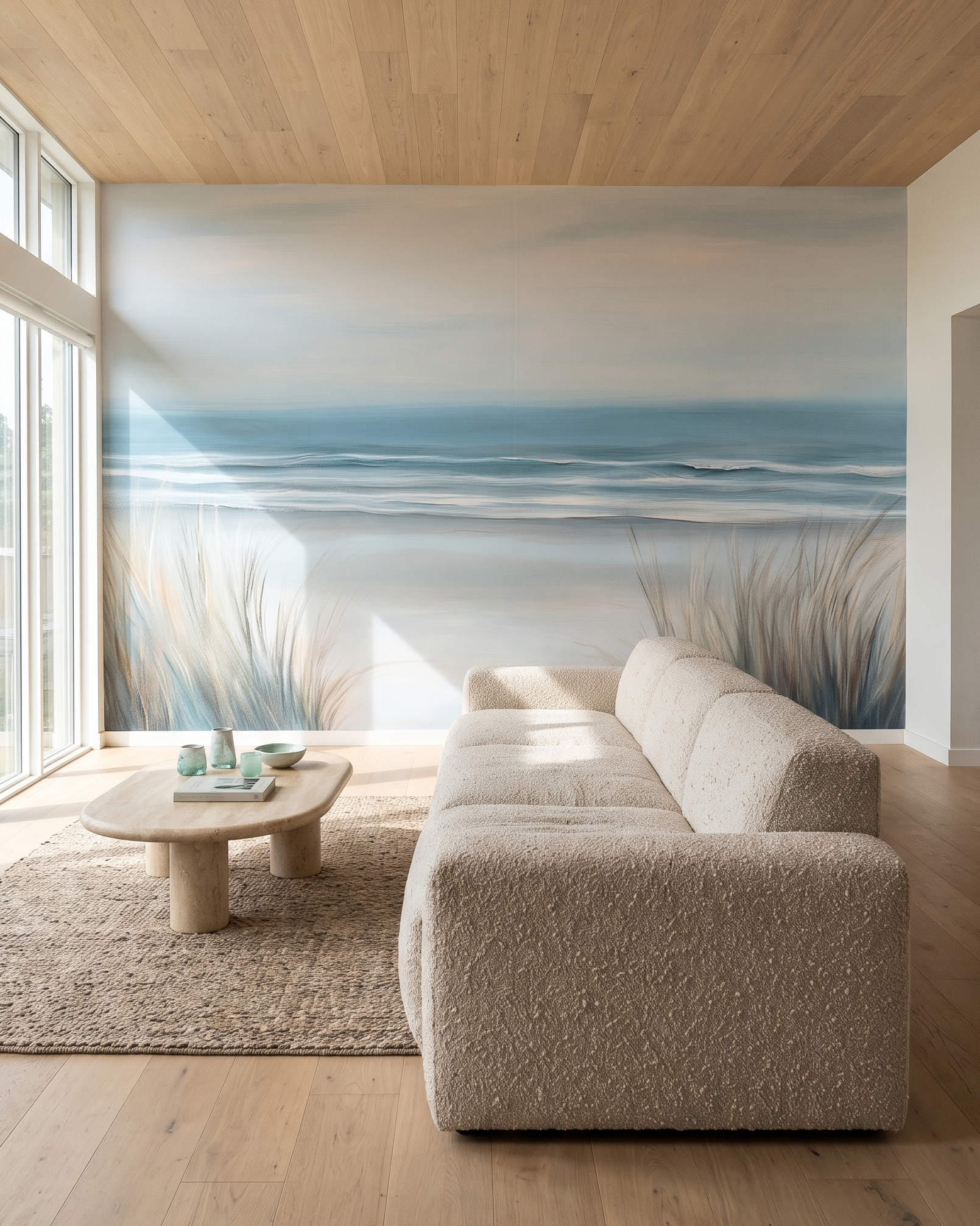 Ondas atrás das dunas num interior