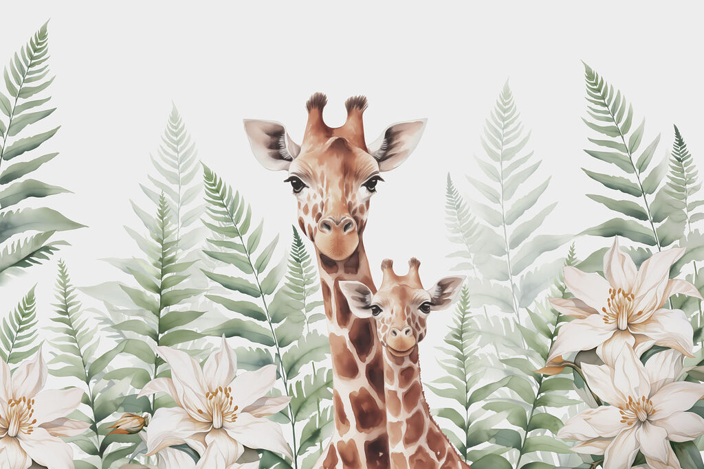 Girafas entre fetos — design completo