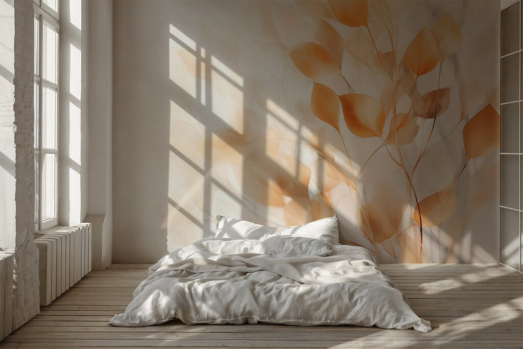 Folhas ocre em contraluz — interior 1