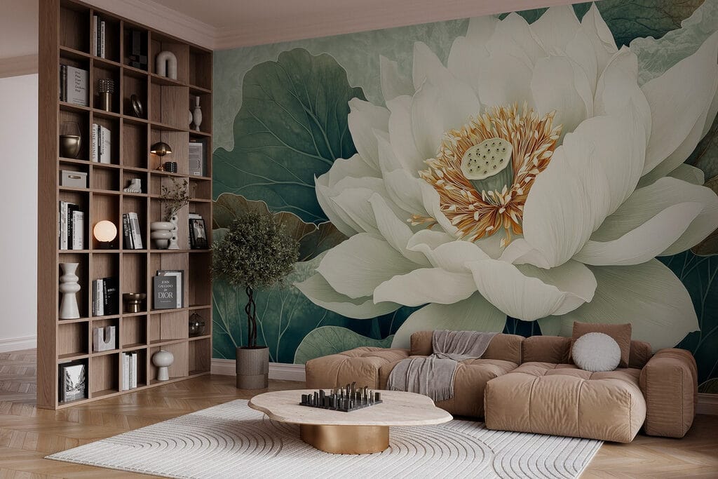 Lótus branco de perto — interior 3