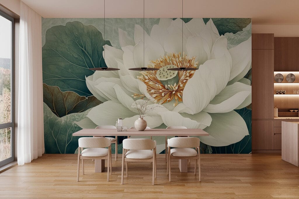 Lótus branco de perto — interior 7