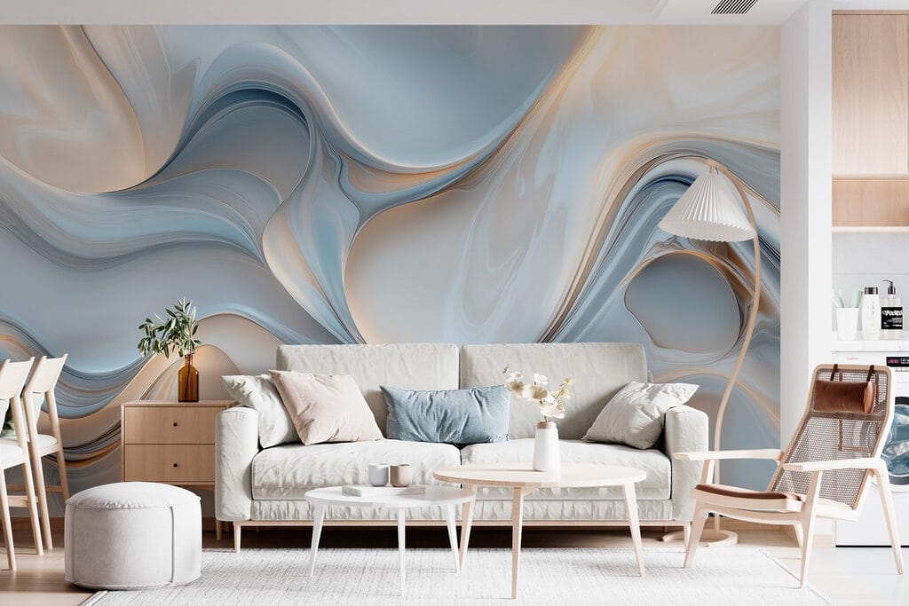 Ondas azuis, brilho dourado — interior 1