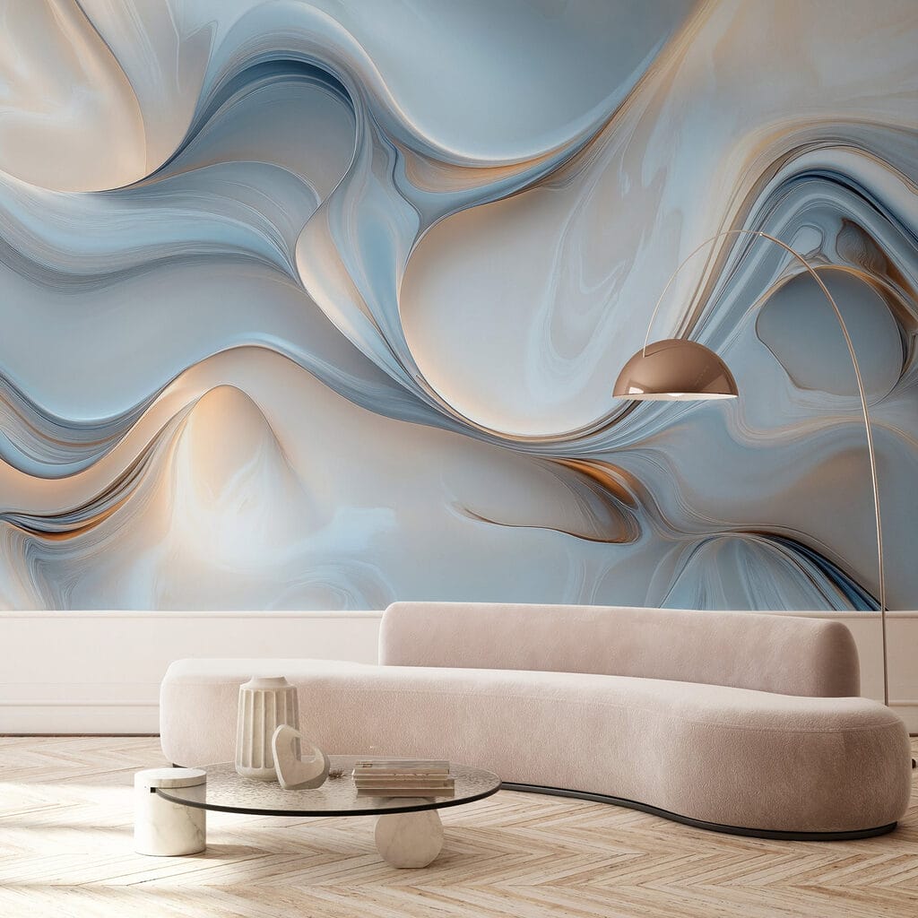Ondas azuis, brilho dourado — interior 2
