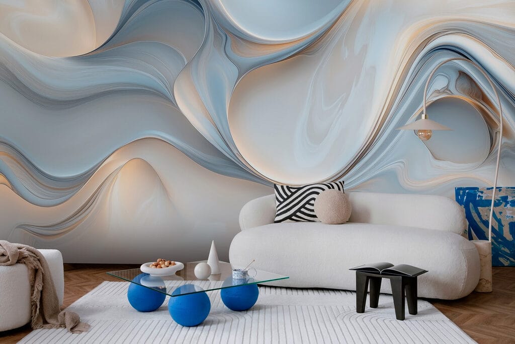 Ondas azuis, brilho dourado — interior 4