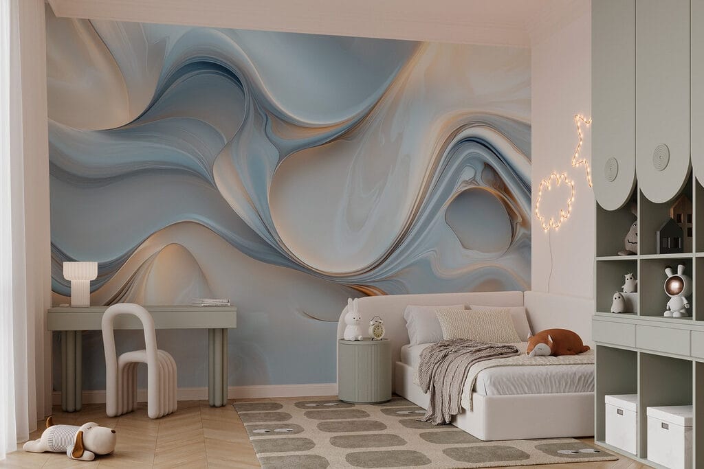 Ondas azuis, brilho dourado — interior 5