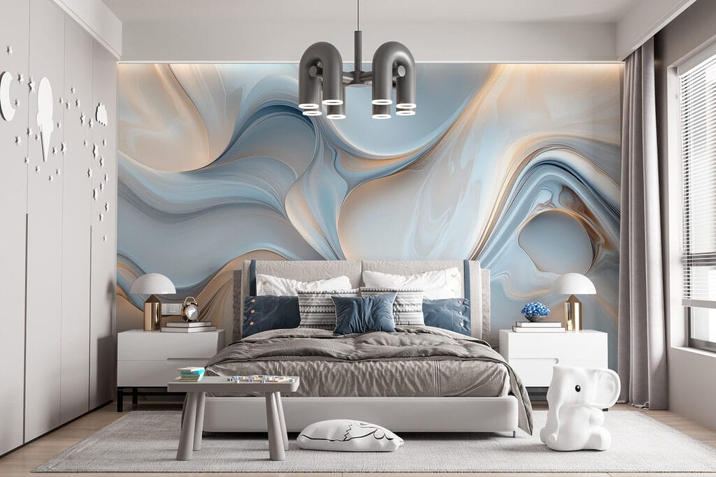 Ondas azuis, brilho dourado — interior 6