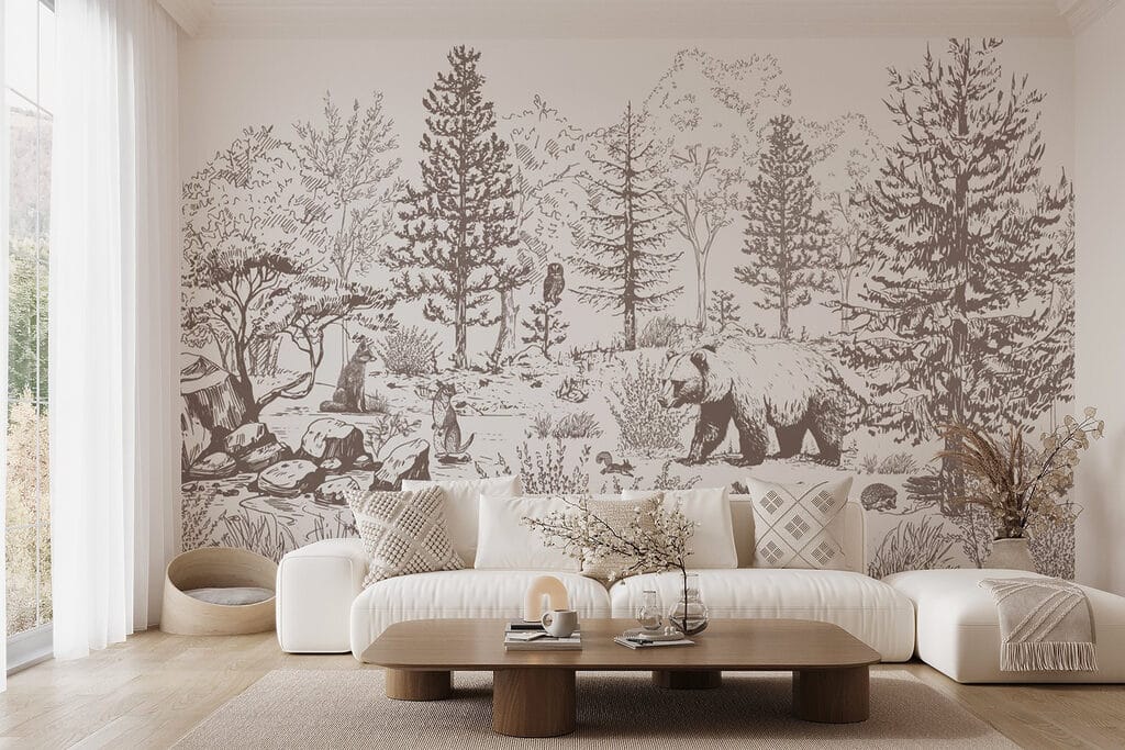 Ursos desenhados no bosque — interior 3
