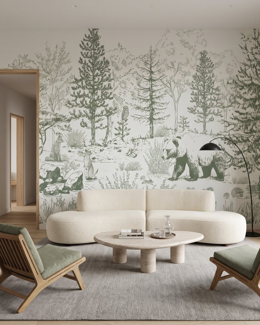 Ursos desenhados no bosque — interior 1