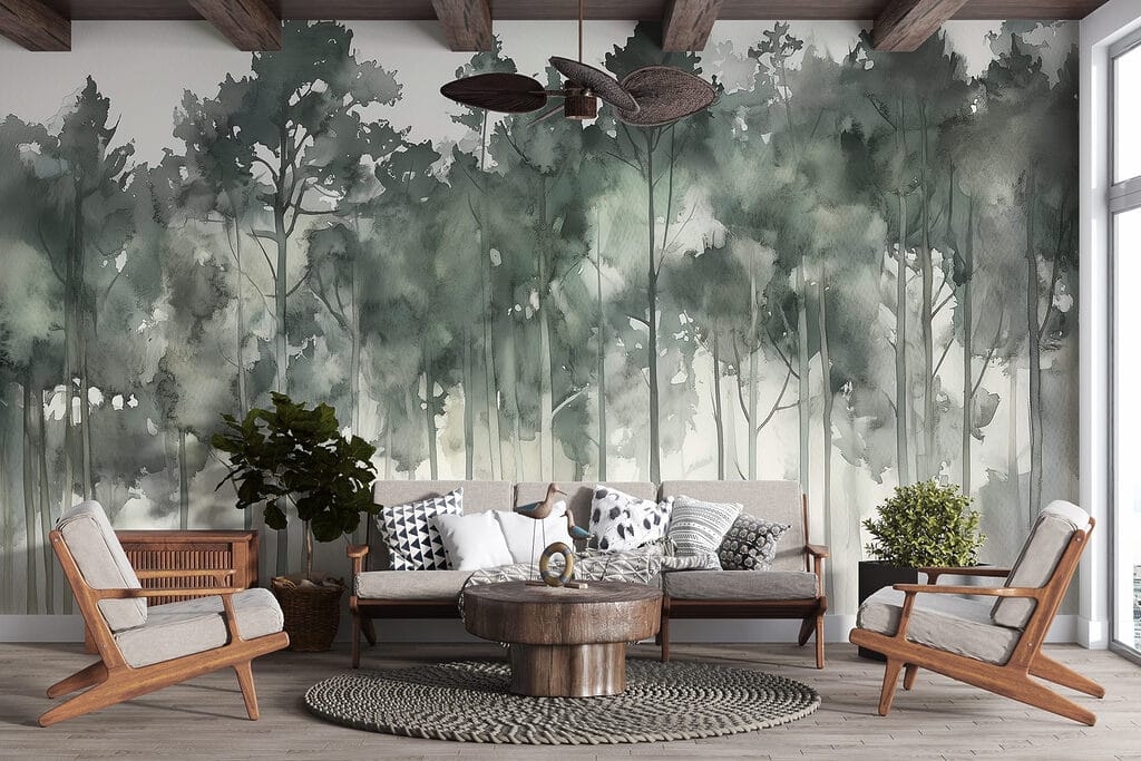 Troncos em pinceladas soltas — interior 3
