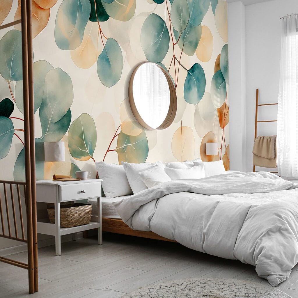 Folhas redondas em aguarela — interior 2