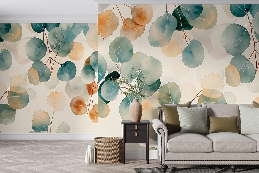 Folhas redondas em aguarela — interior 4