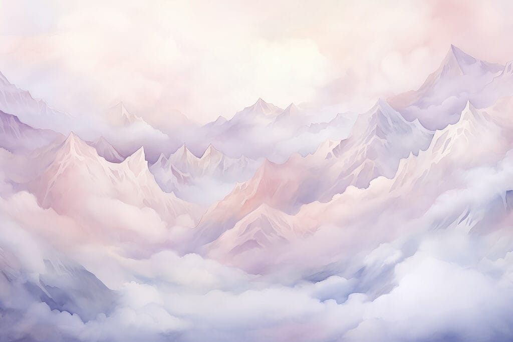 Montanhas acima das nuvens — design completo