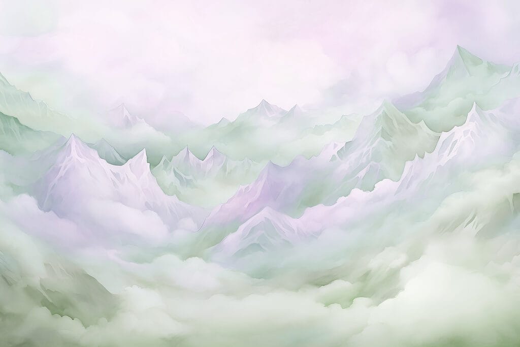 Montanhas acima das nuvens — design completo