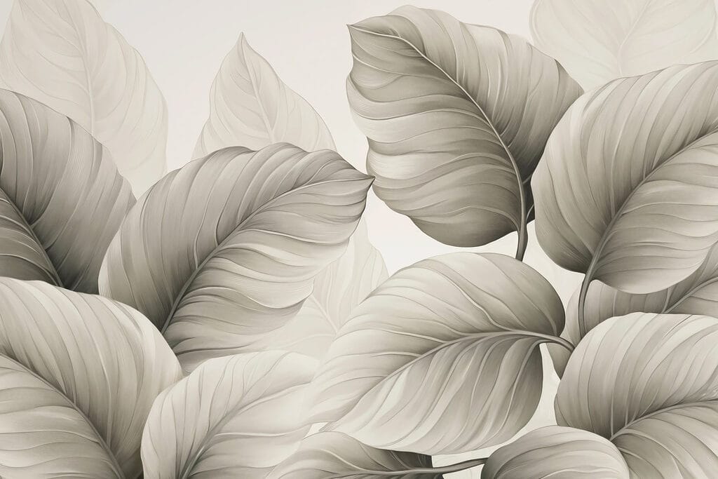 Grandes folhas com veios — design completo