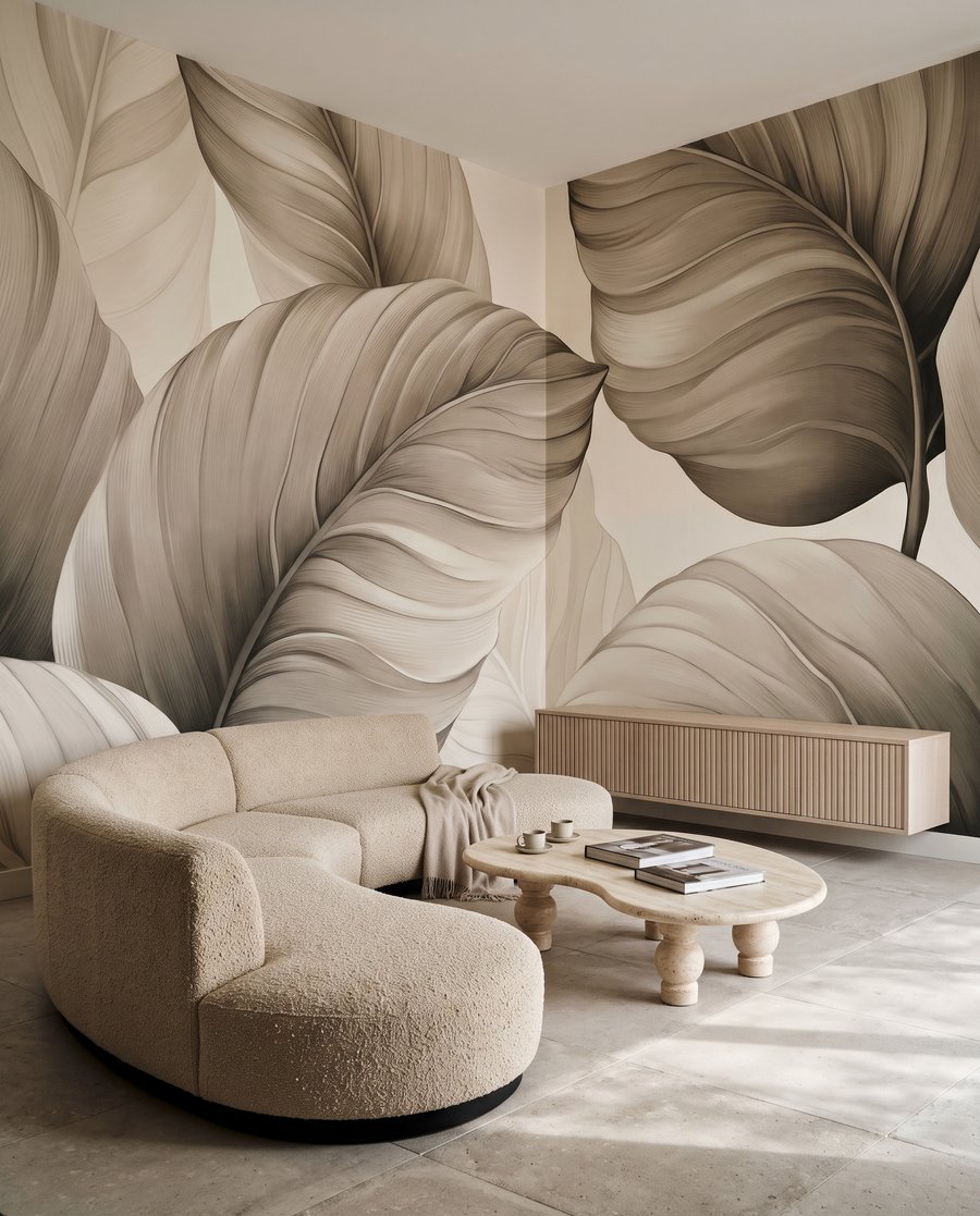 Grandes folhas com veios — interior 1