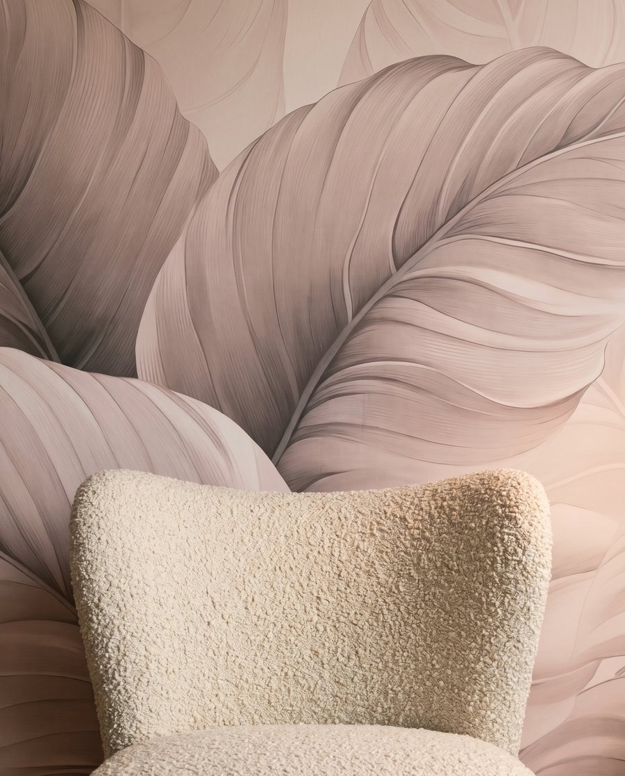Grandes folhas com veios — detalhe