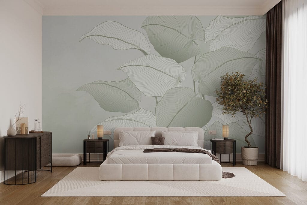 Folhas cor-de-rosa com linhas num interior