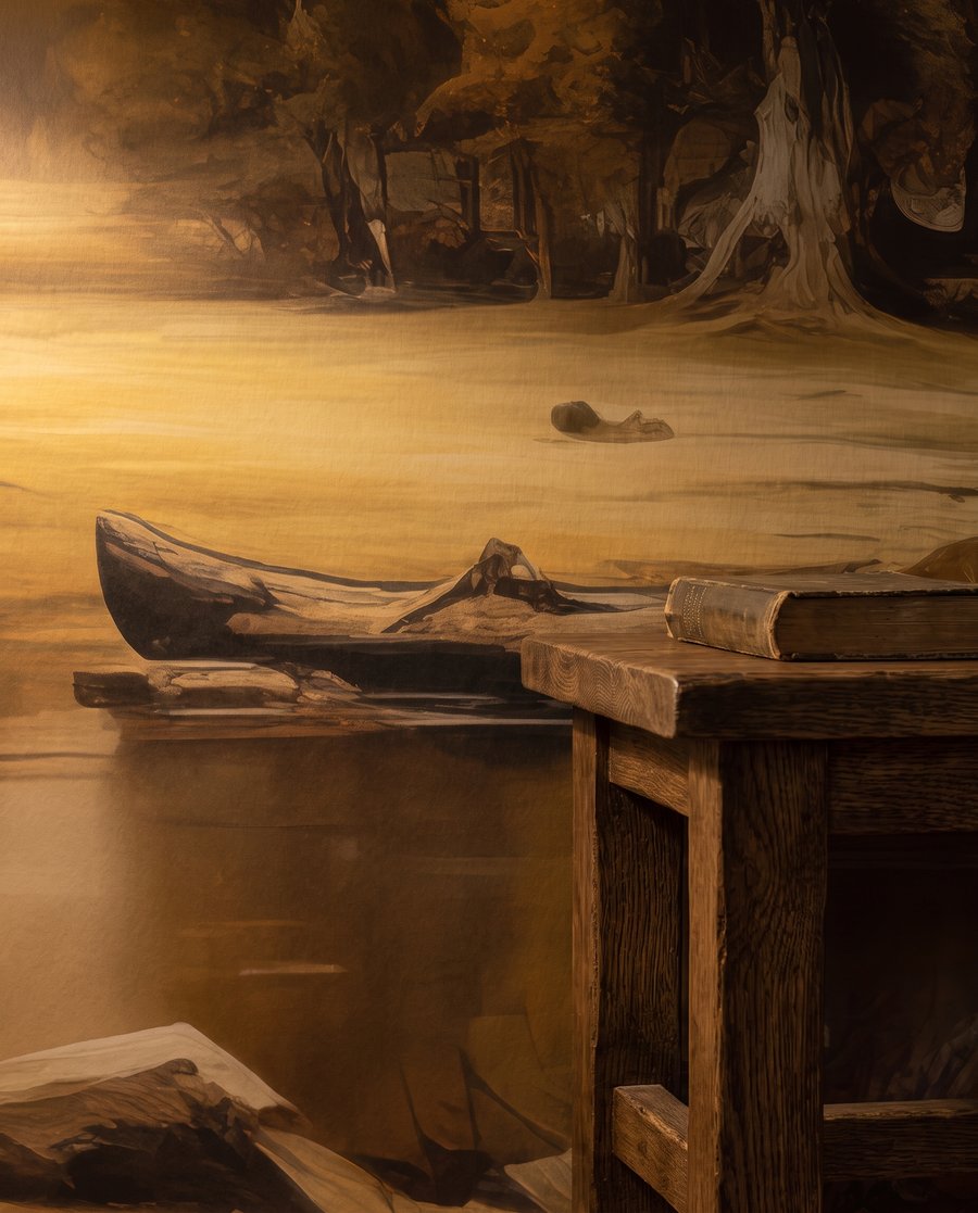 Barcos no lago outonal — detalhe