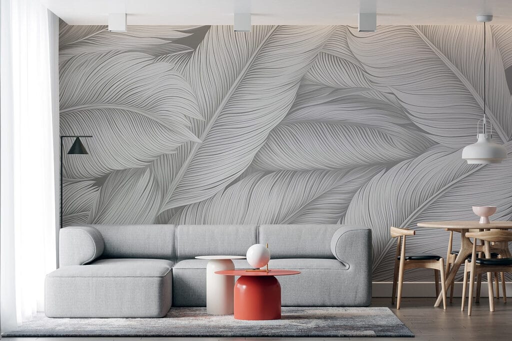 Folhas prateadas em diagonal — interior 2