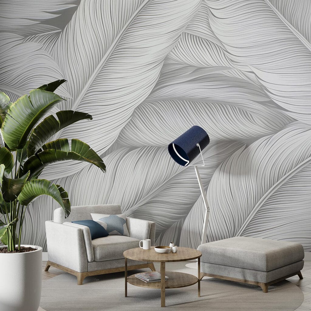 Folhas prateadas em diagonal — interior 3