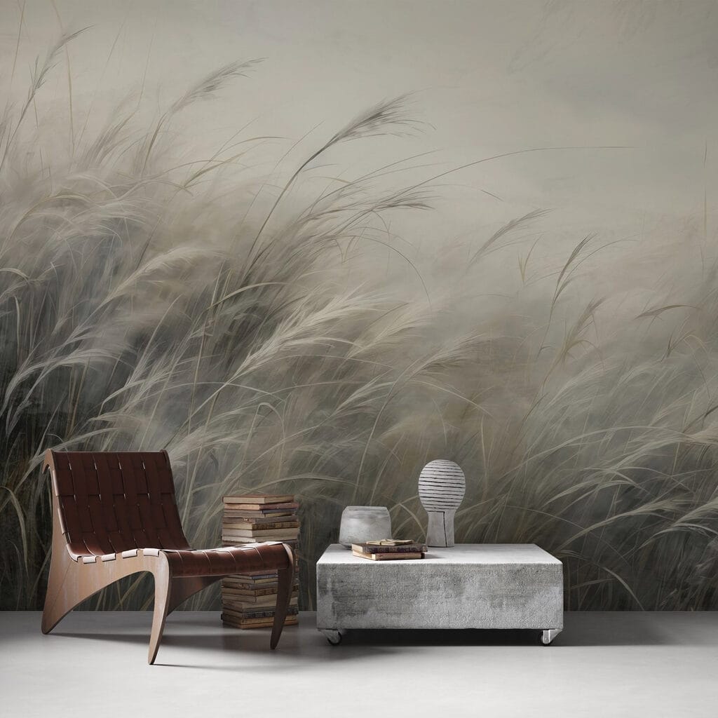 Gramíneas curvadas na névoa — interior 2