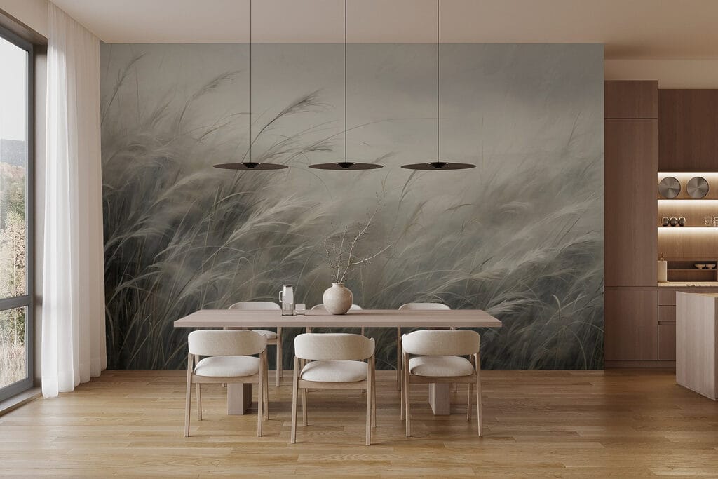 Gramíneas curvadas na névoa — interior 4