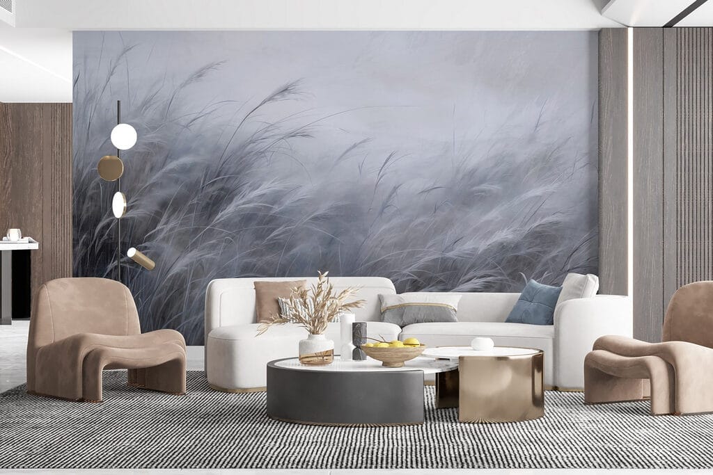Gramíneas curvadas na névoa — interior 2
