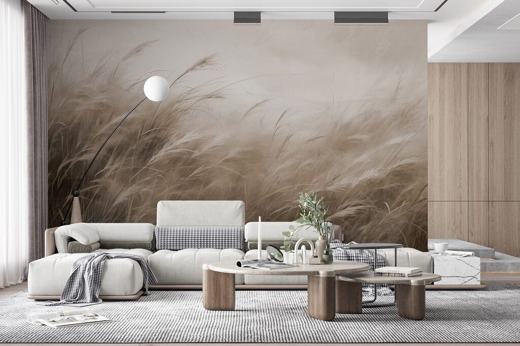 Gramíneas curvadas na névoa — interior 2