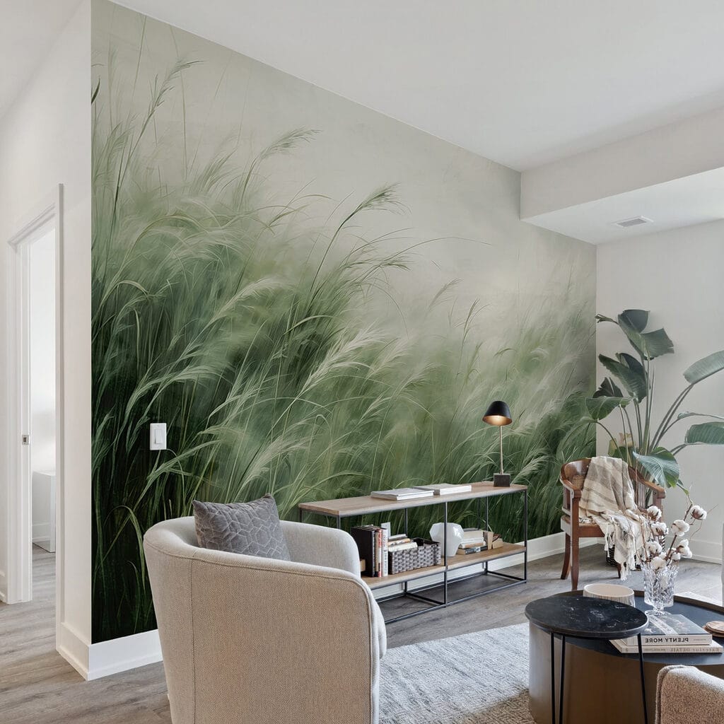 Gramíneas curvadas na névoa — interior 3