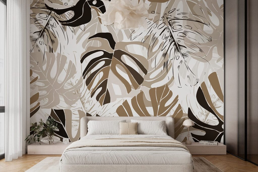 Folhas largas em verde — interior 2
