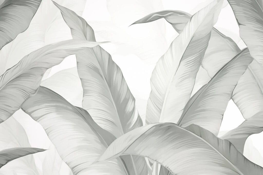 Folhas em pinceladas claras — design completo