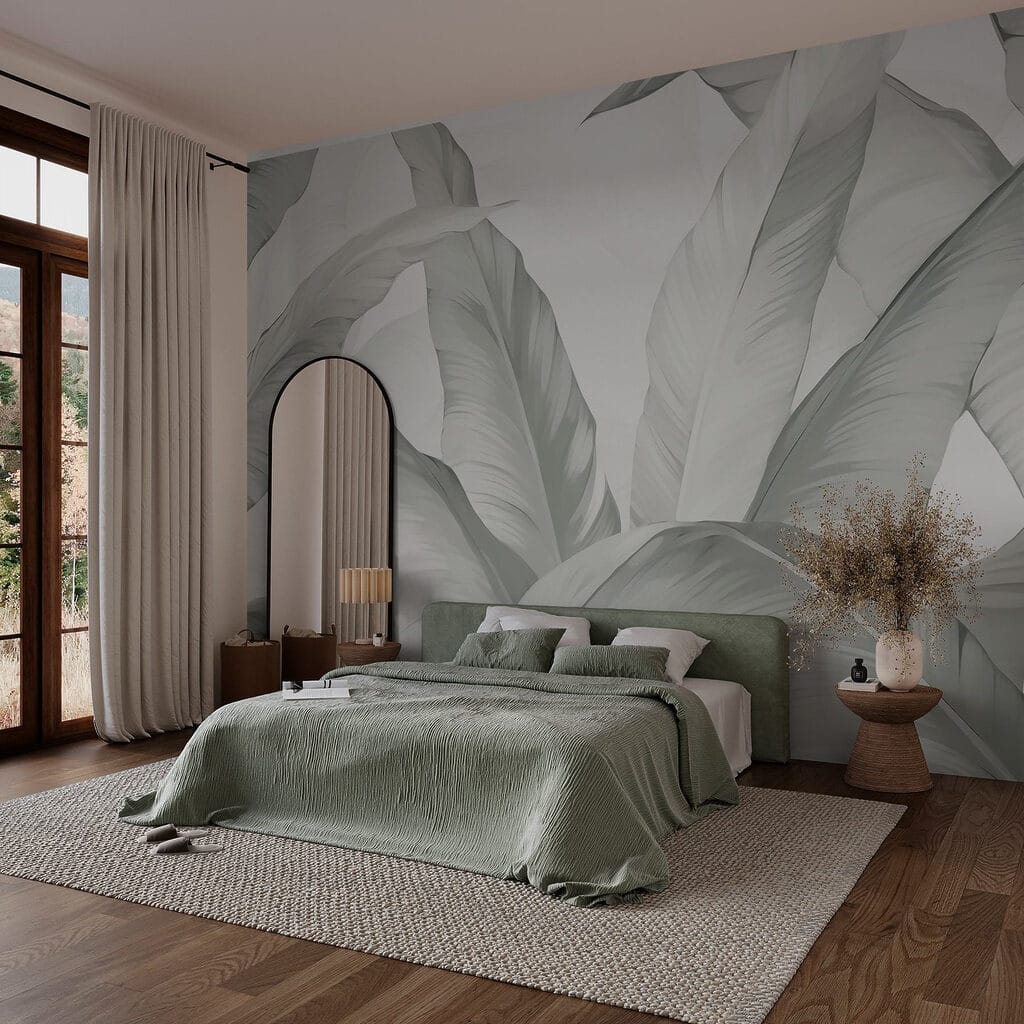 Folhas em pinceladas claras — interior 2