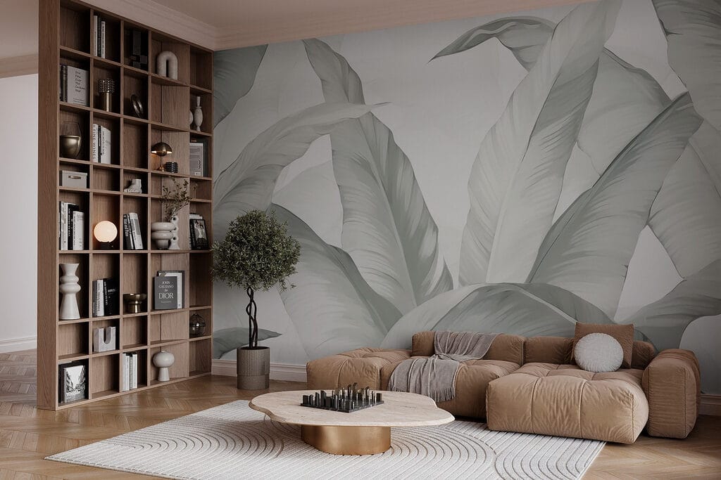 Folhas em pinceladas claras — interior 3