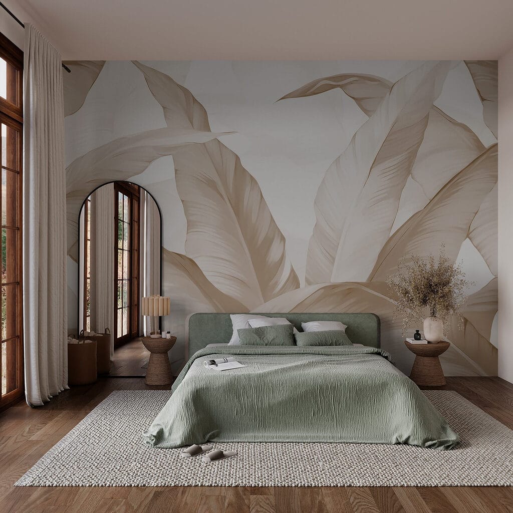 Folhas em pinceladas claras — interior 2