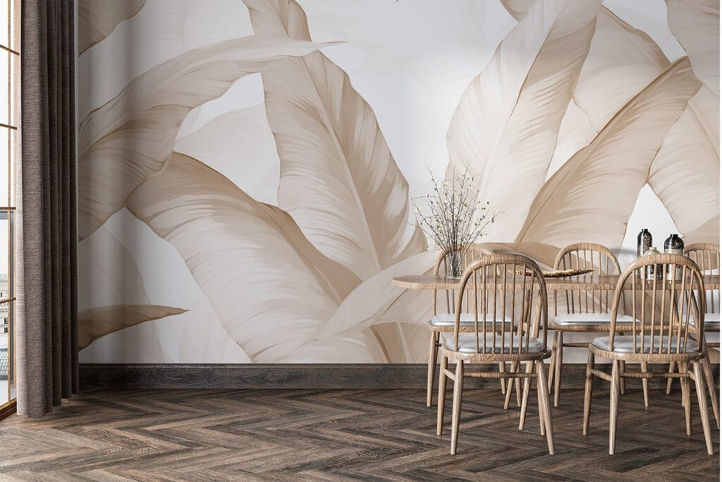 Folhas em pinceladas claras — interior 3