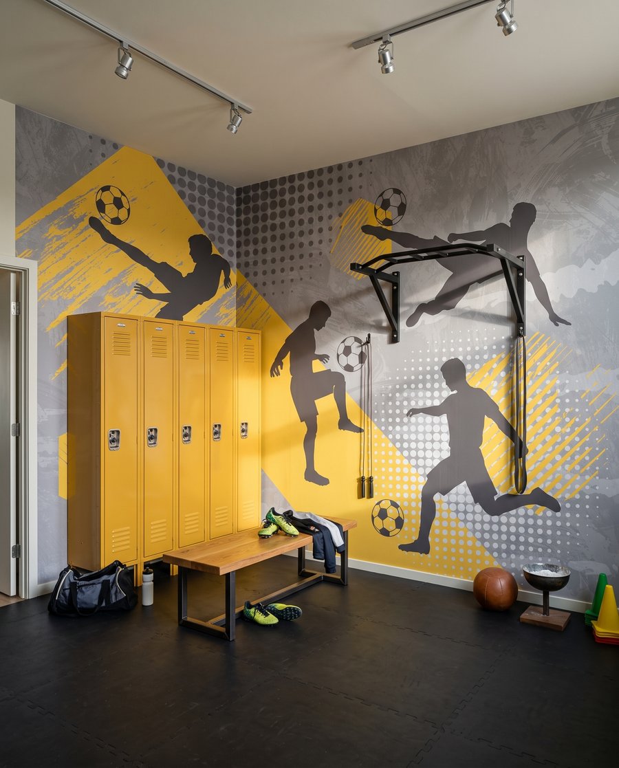 Futebolistas em movimento — interior 1