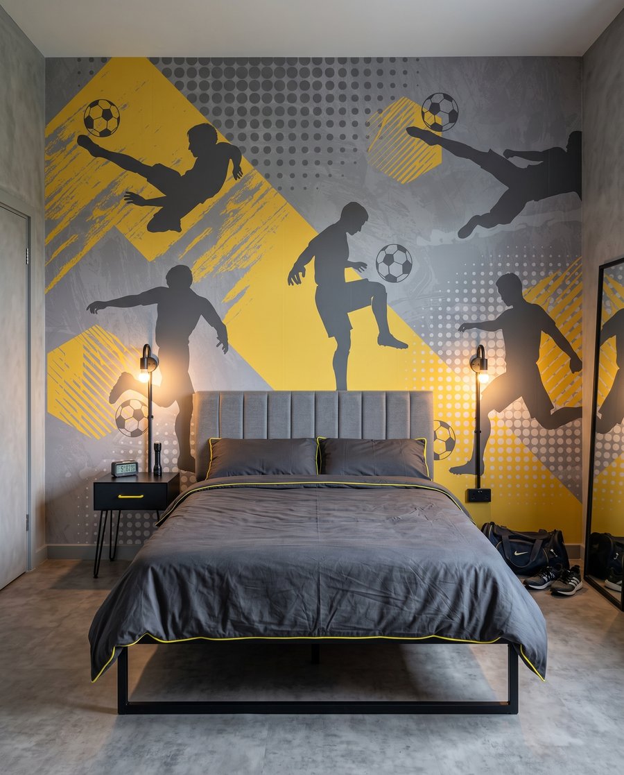 Futebolistas em movimento — interior 2