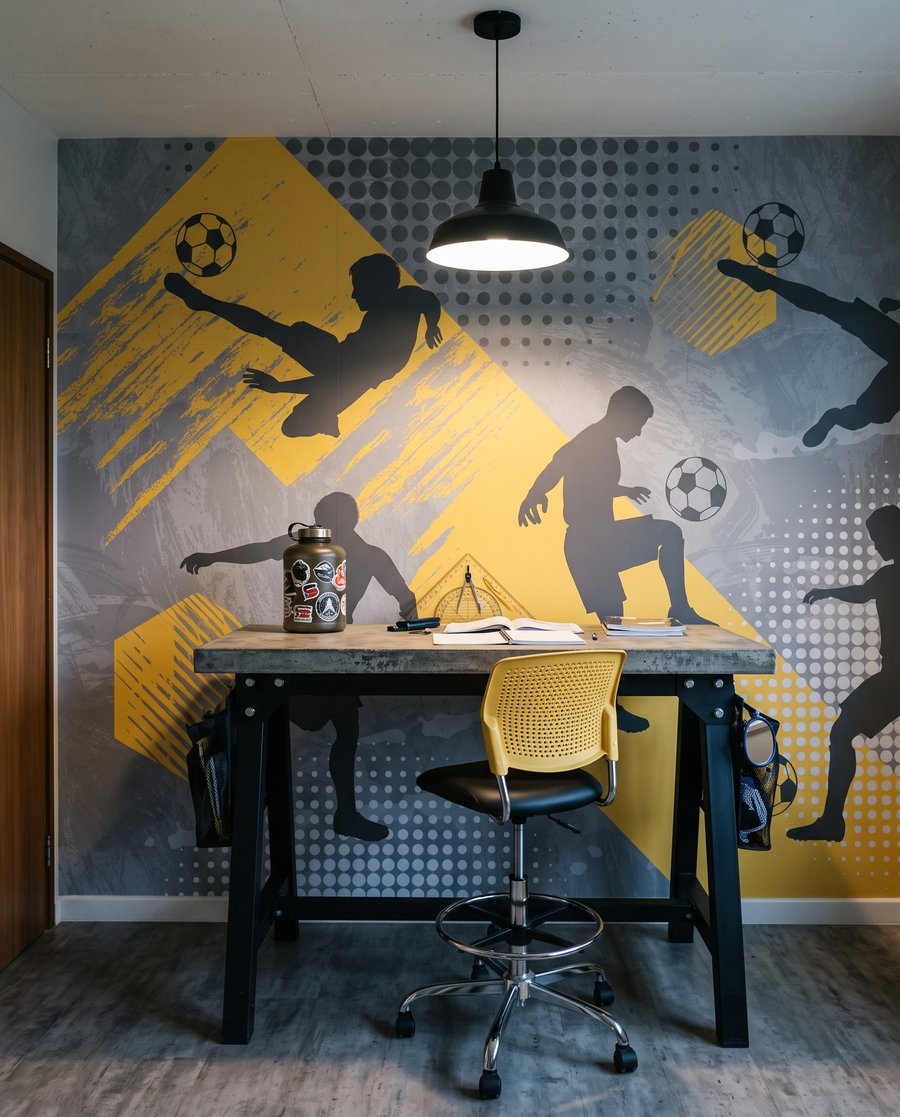 Futebolistas em movimento — interior 3