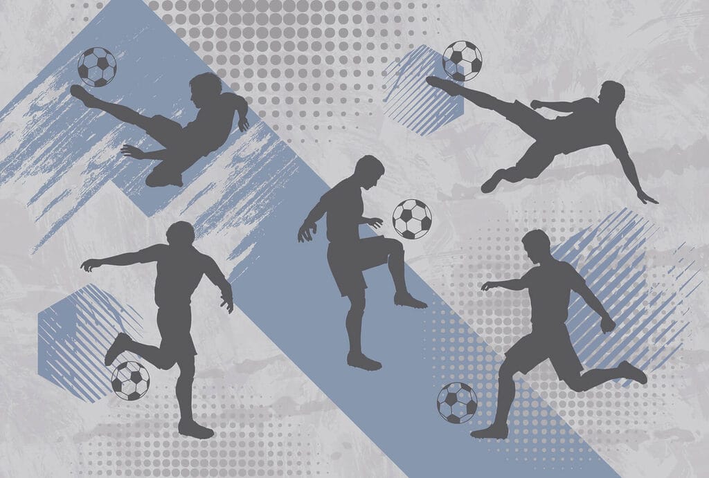 Futebolistas em movimento — design completo