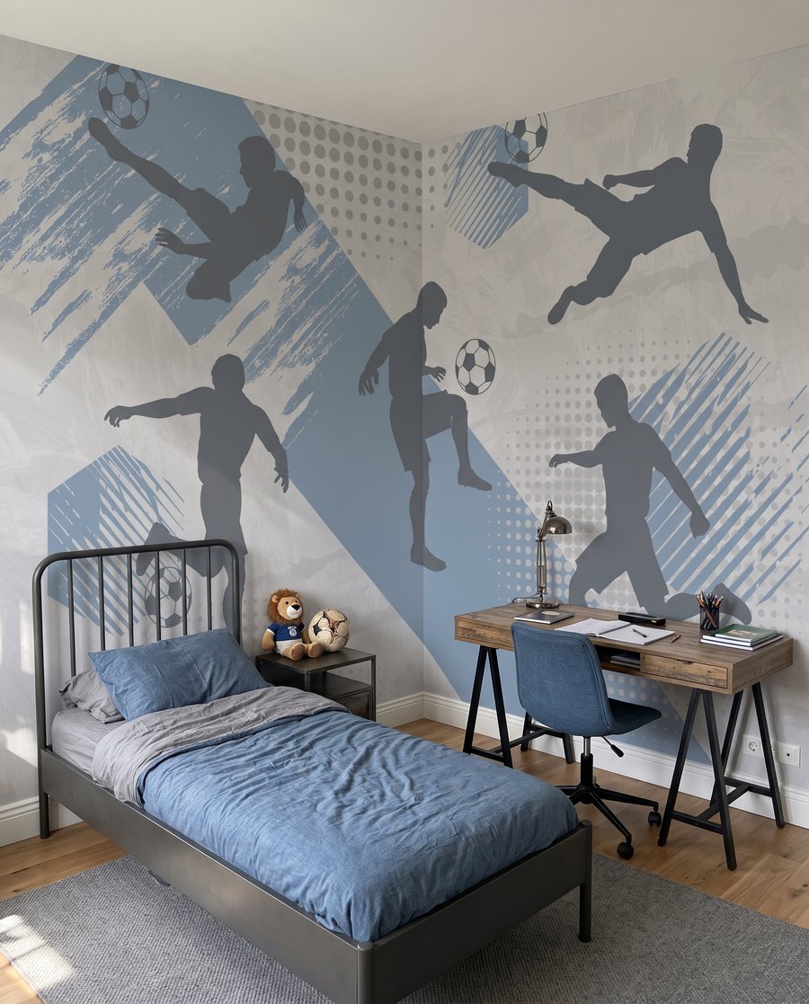 Futebolistas em movimento — interior 3