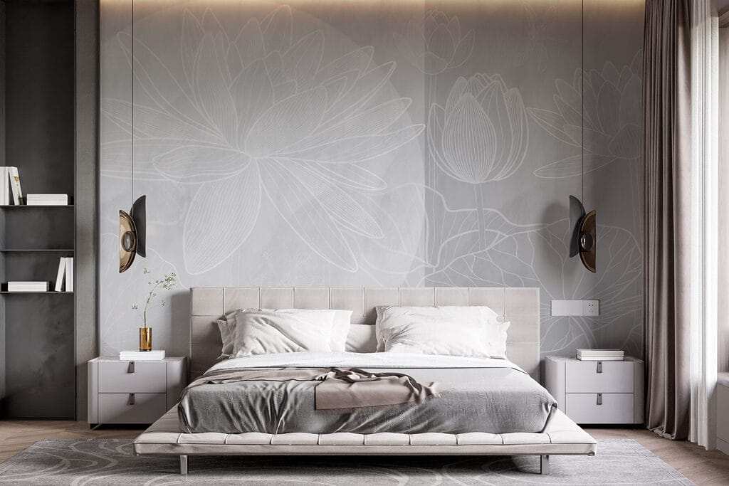 Lótus em contornos finos — interior 2
