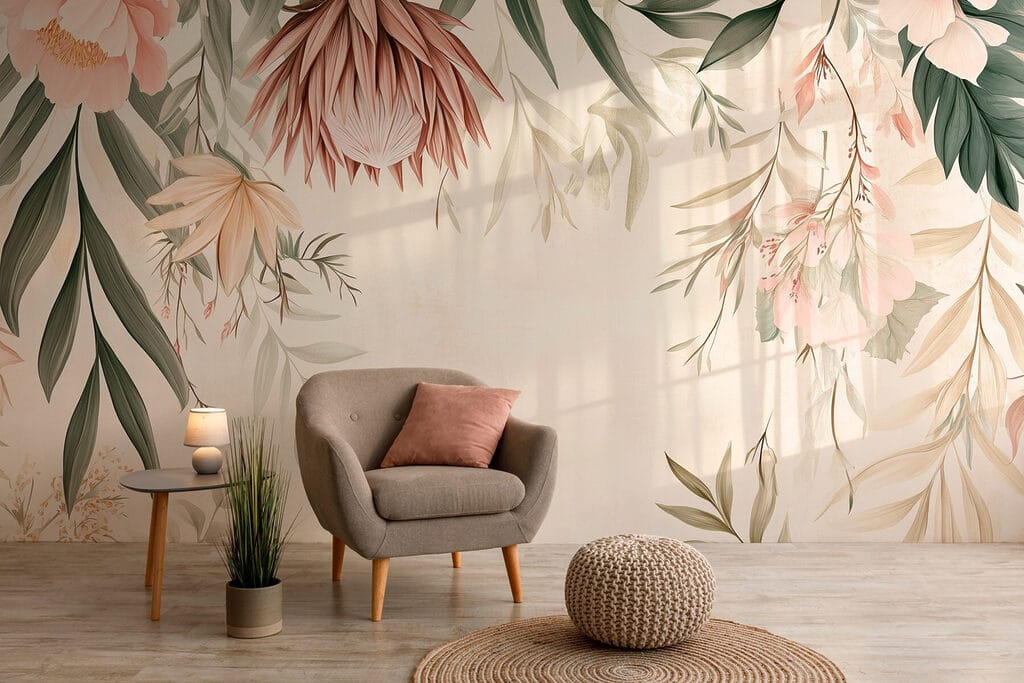 Flores em moldura branca — interior 1