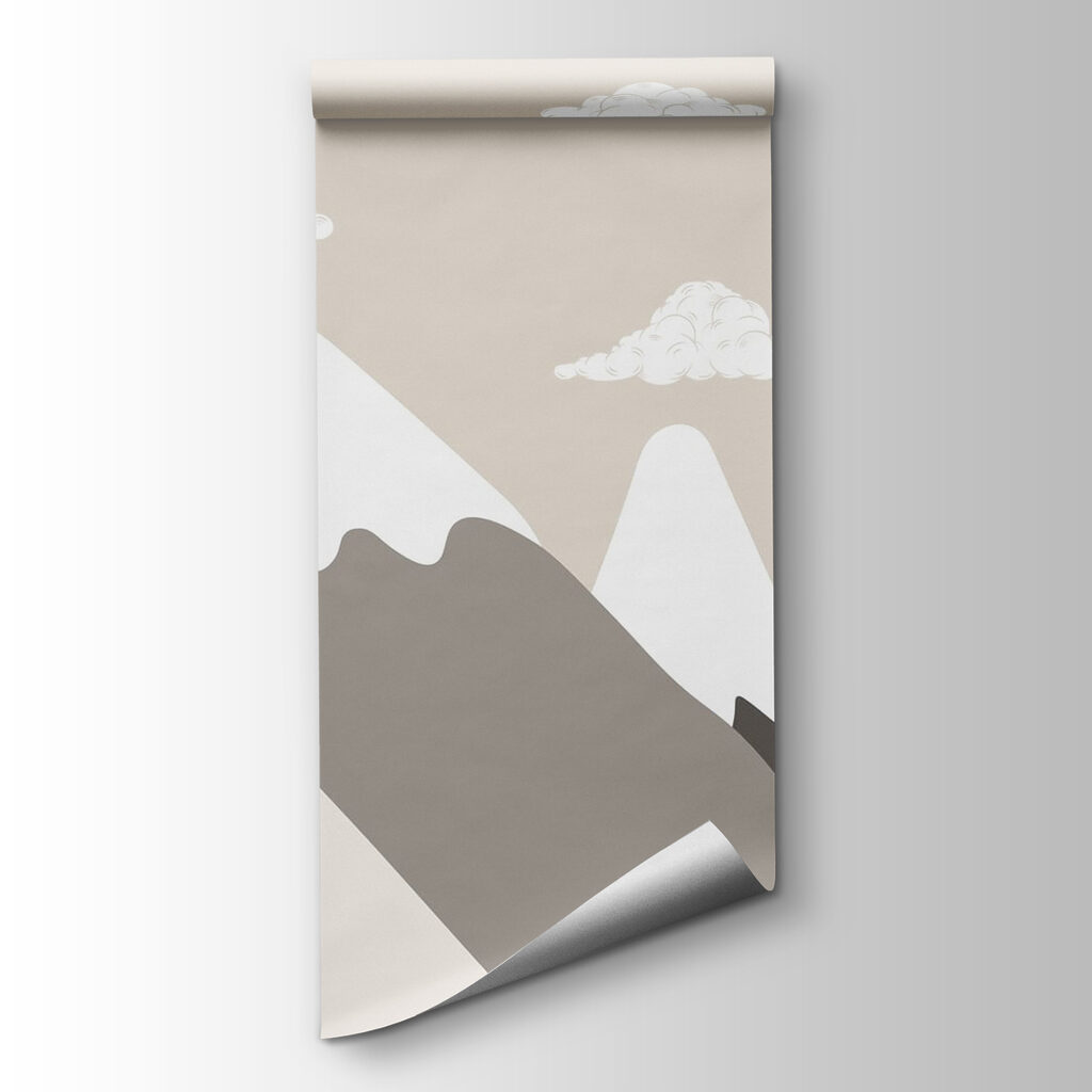Picos ilustrados sob nuvens — vista do produto