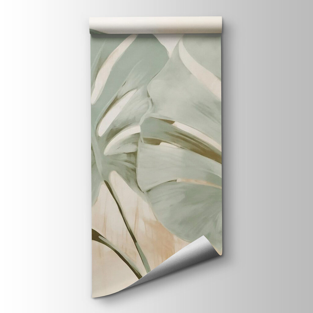 Monstera verde em tinta — vista do produto