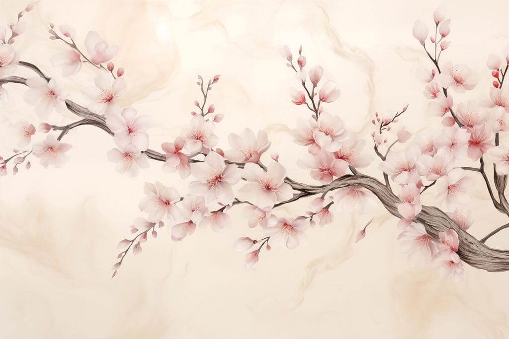 Flores rosadas de lado — design completo