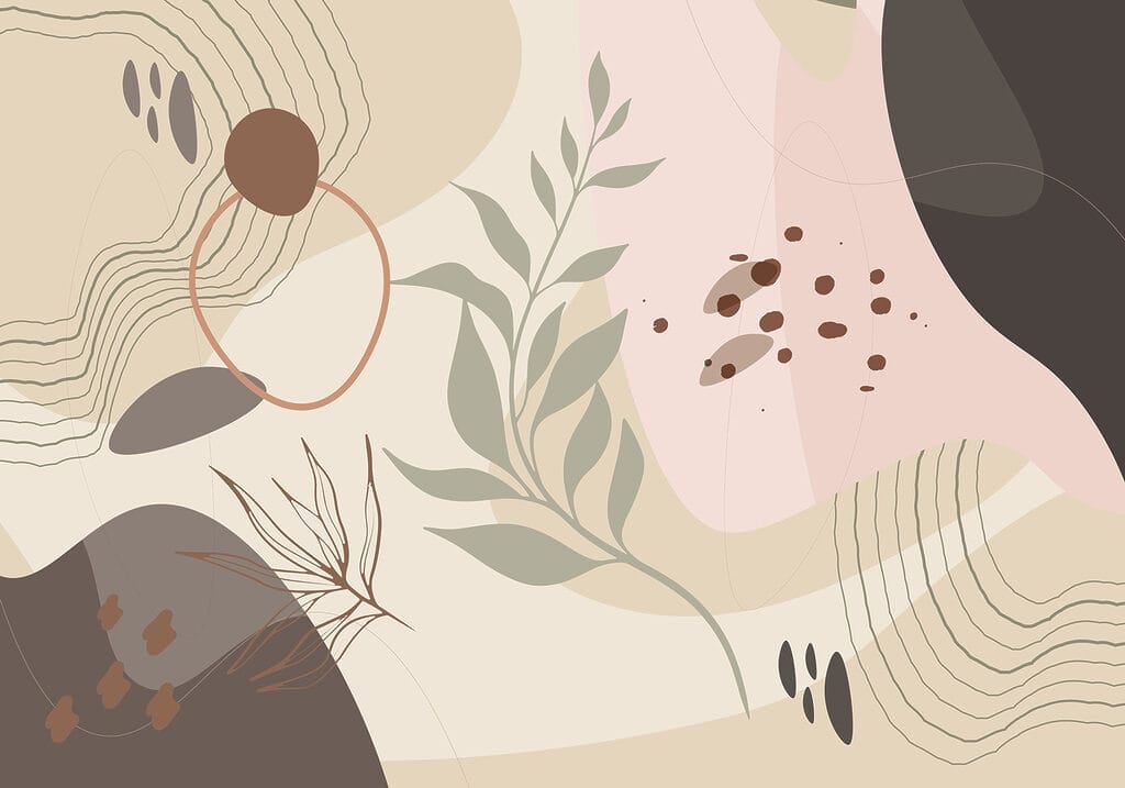 Folhas sobre tons calmos — design completo