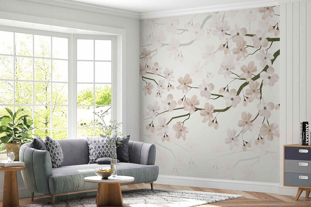 Flores rosadas em curva — interior 3