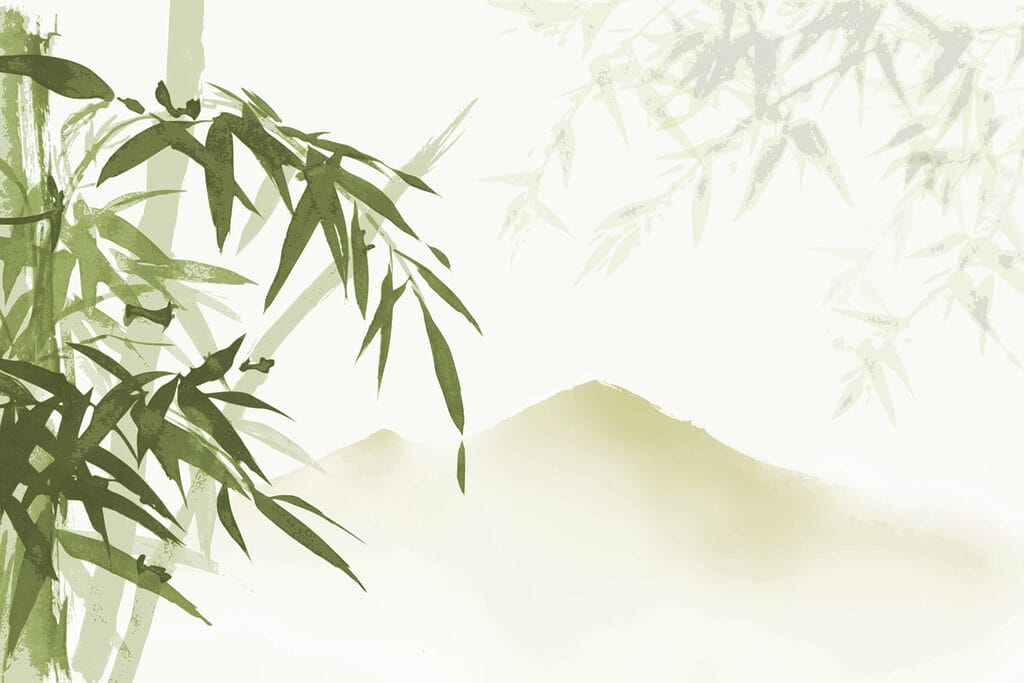Bambu junto às colinas — design completo
