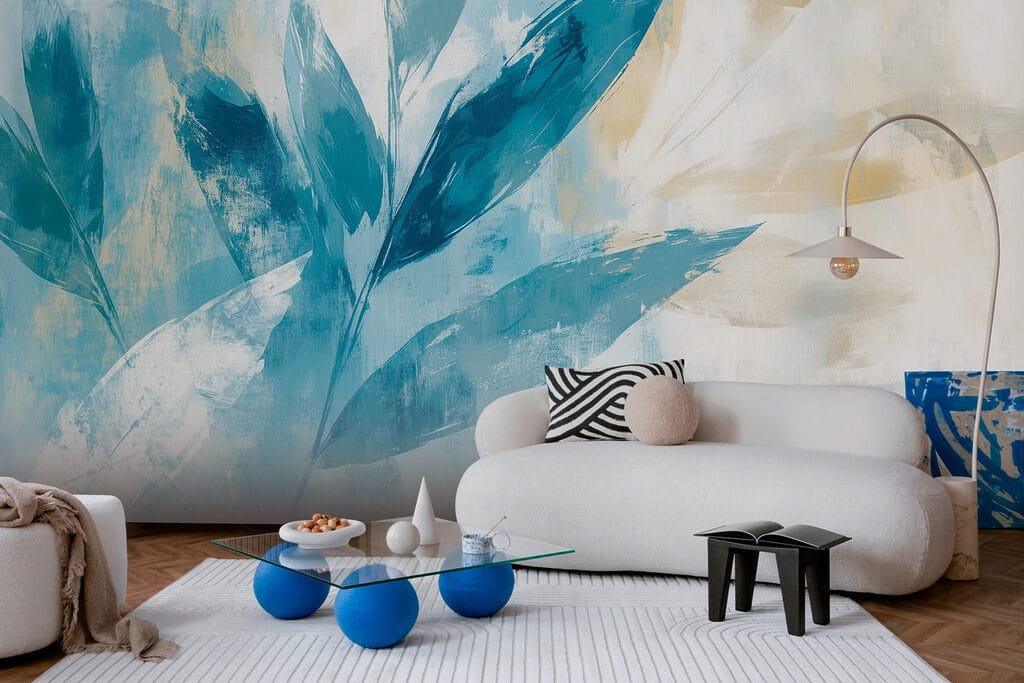 Folhas azuis em pinceladas — interior 4
