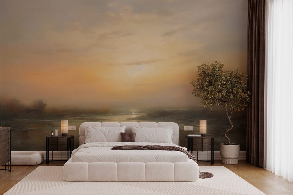Entardecer sobre água calma — interior 1